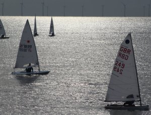 Sailing into the sunset, with Simon Clarke leading the way in his Europe