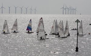In the shadow of the windfarm the first race in Gunfleet's Autumn Series gets underway