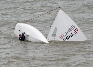 There were many capsizes during the race