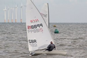 Tim Dye worked his way up the fleet, in his Laser, to take second place