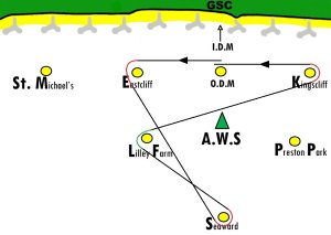 A course to take account of the falling West/North-Westerly wind