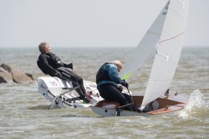 Brian Allen, in his RS Aero, battles it out with Simon Clarke in his Europe