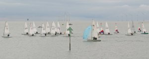 The leading dinghies at the start of the RNLI Charity Shield Race