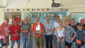 The winners at the Regatta with their Trophies, after a great weekend of sailing