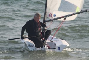 Brian Allen can't wait for his Bacon Bap and tries a bit of mainsheet