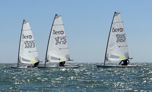 Three of the five RS Aeros, taking part in the race, battle it out