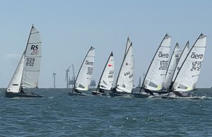 John and Sarah Heath lead the fleet at the start, in their RS 200