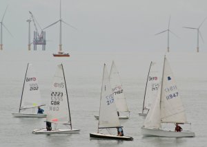 The competitors mill about before the start