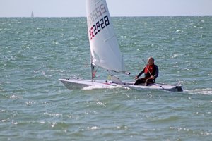 Paul Stanton putting his Laser through its paces