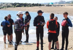 Cadet Officer Jo briefs some of the Cadets on the Triathlon