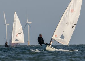 Andy Dunnett taking his laser to victory in the final race of the Summer Series