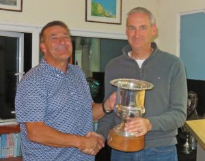 Tim Dye presents Ken Potts with the Ken Dye Trophy, in memory of his late father