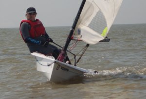 Catching a gust - Dave Ingle sails into third place