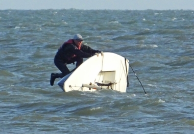 ...he capsizes