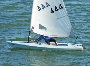 Andy Dunnett adjust the controls on his Laser