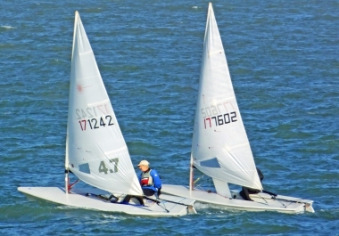Adam Kedge challenging Yvonne Gough, both in Lasers