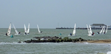 Boats groyne hop up the coast to the St. Michael's buoy