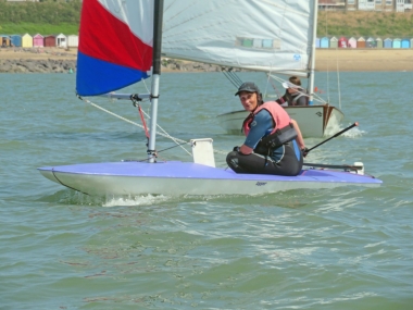 Debbie Chivers cuts through the water in her Topper