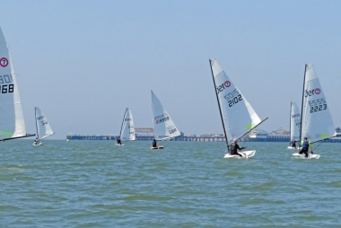 The dinghies head towards the St. Michael's mark